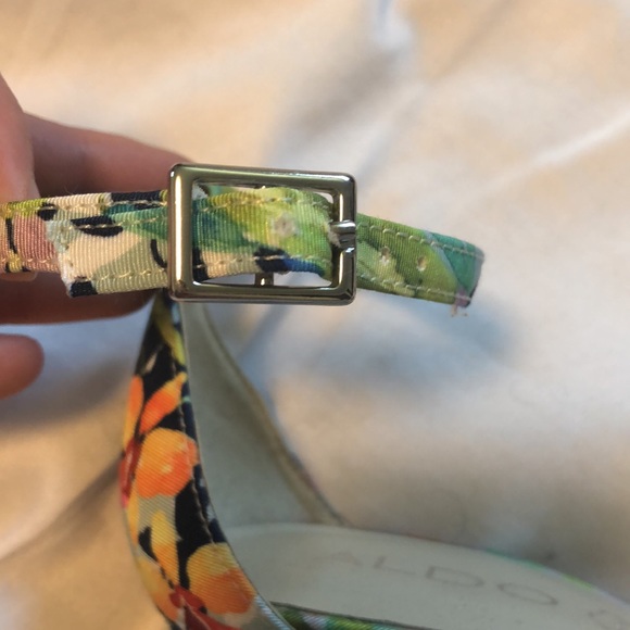 Aldo Floral Ankle Strap Heels 8.5 - Picture 9 of 12